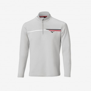 Mizuno BREEZE T STRIPE QUARTER ZIP White | AU_MZN82086