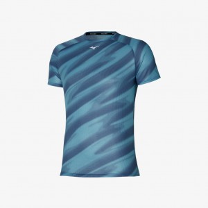 Mizuno DRYAEROFLOW GRAPHIC TEE Blue | AU_MZN55448