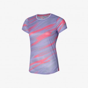 Mizuno DRYAEROFLOW GRAPHIC TEE Red Purple | AU_MZN86797