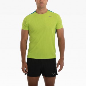 Mizuno DRYAEROFLOW TEE Yellow Blue | AU_MZN25428