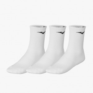 Mizuno TRAINING CREW SOCKS (3 PACK) White | AU_MZN97114